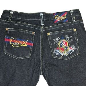 COOGI Y2K Low Rise Jeans with Colorful Embroidery 15/16 NWT